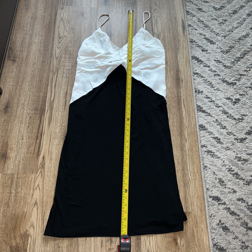 NEW! Zara Two-Toned Black and White Satin Dress - Picture 8 of 13